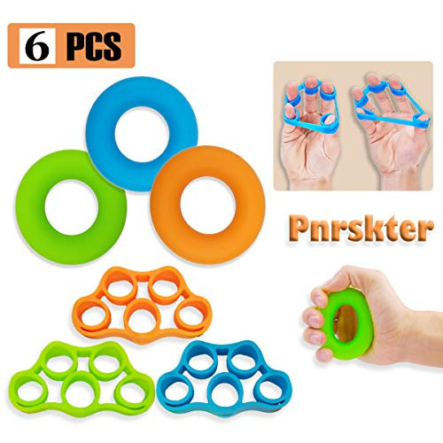 Hand Grip Strengthener, Finger Exerciser, Grip Strength Trainer (6 PCS),New Material,Forearm Grip Workout, Finger Stretcher, Relieve Wrist Pain, Carpal Tunnel (Large) Hand Grip Strengthener, Finger Exerciser, Grip Strength Trainer (6 PCS),New Material,Forearm Grip Workout, Finger Stretcher, Relieve Wrist Pain, Carpal Tunnel (Large)