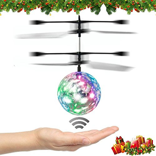 Flying Ball Toys, WEKITY RC Flying Ball Built-in Shinning LED Lighting Flashing Light, Hand Spinner Aircraft Helicopter Induction Toy Electronic Light-Up Toys for Kids Teenagers