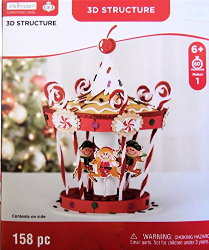 Christmas Holiday Elf Carousel Craft 3D Foam Kit 158 Pieces