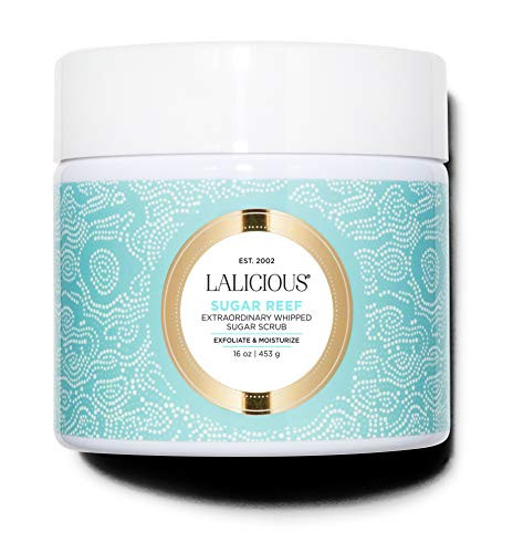 LALICIOUS Sugar Reef Extraordinary Whipped Sugar Scrub - Cane Sugar Body Scrub with Coconut Oil & Honey, No Parabens (16 Ounces)