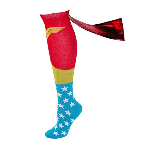 DC Comics Wonder Woman Knee High Shiny Cape Socks DC Comics Wonder Woman Knee High Shiny Cape Socks