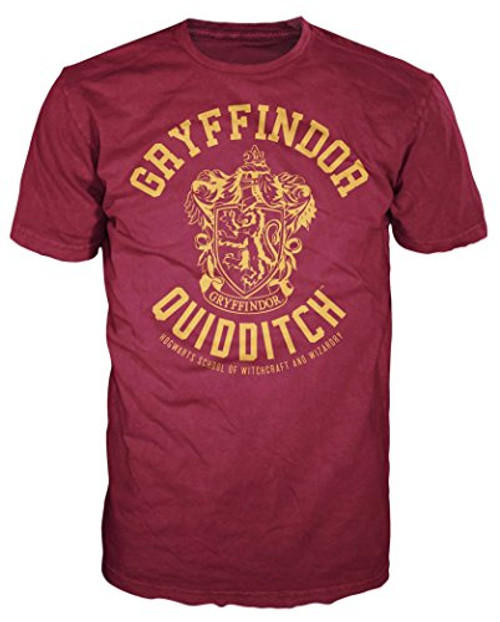 HARRY POTTER Gryffindor Quidditch Adult T-Shirt (Medium) Red HARRY POTTER Gryffindor Quidditch Adult T-Shirt (Medium) Red