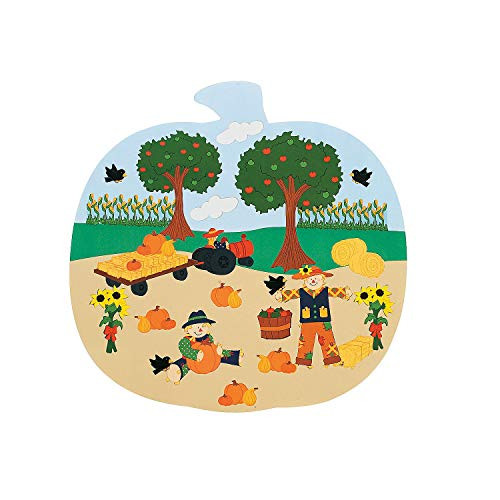 Fun Express Pumpkin Patch Shaped Sticker Scene (Makes 12 Stickers) Fall Crafts