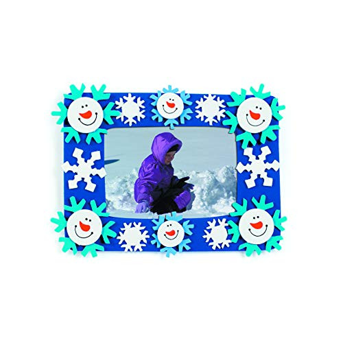 Smile Face Snowman Picture Frame Magnet - Crafts for Kids and Fun Home Activities