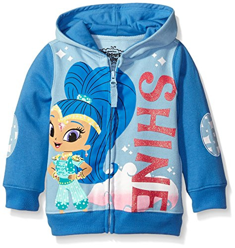 Shimmer and Shine Little Girls' Toddler Character Hoodie, Aqua/Dark Turquoise, 4T