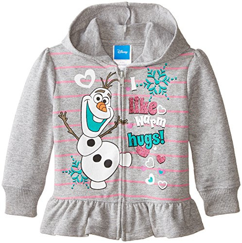 Disney Little Girls' Toddler Frozen Olaf Hoodie, Grey, 2T