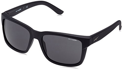 Arnette Men's AN4218 Swindle Rectangular Sunglasses, Matte Black/Grey, 57 mm