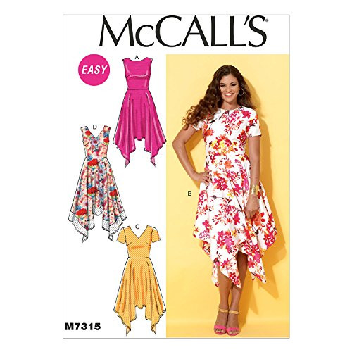 McCall's Patterns M7315 Misses' Handkerchief-Hem Dresses, Size A5 (6-8-10-12-14)