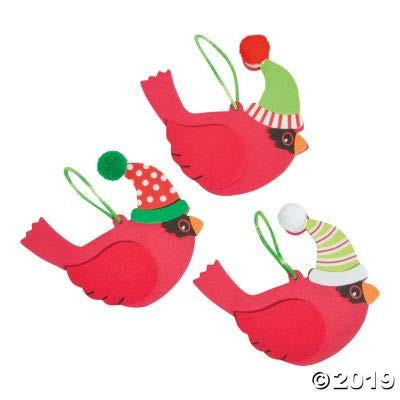 Christmas Cardinal Ornaments Craft Kit -12 - Crafts for Kids and Fun Home Activities