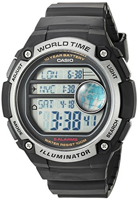 Casio Men's 'Classic' Quartz Resin Casual Watch, Color:Black (Model: AE-3000W-1AVCF)