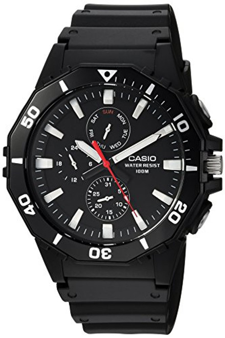 Casio Men's Sports Analog-Quartz Watch with Resin Strap, Black, 21 (Model: MRW-400H-1AVCF)