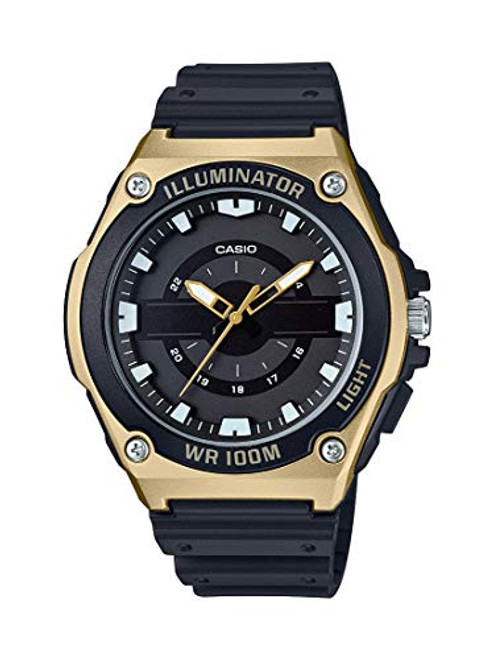 Casio Men's Quartz Watch with Resin Strap, Black, 18.5 (Model: MWC-100H-9AVCF)