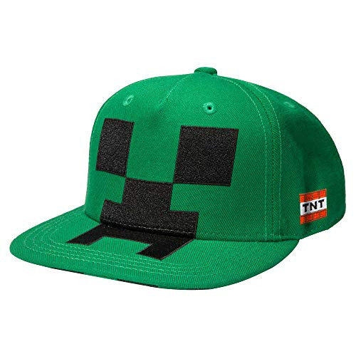 JINX Minecraft Creeper Mob Snapback Baseball Hat, Green, One Size