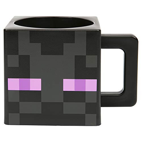 JINX Minecraft Enderman Face Square Plastic Mug, Black, 9.8 ounces