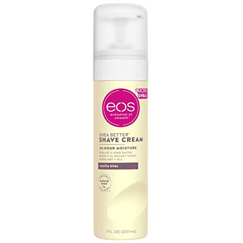 eos Shea Better Shaving Cream for Women - Vanilla Bliss | Shave Cream, Skin Care and Lotion with Shea Butter and Aloe | 24 Hour Hydration | 7 fl oz