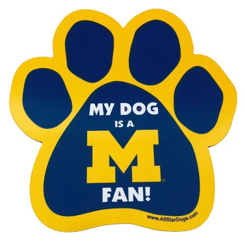 NCAA Michigan Wolverines Paw Print Car Magnet