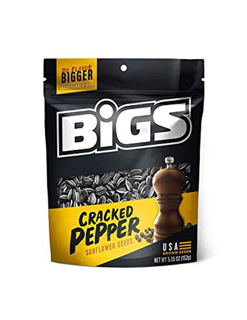 Bigs Sea Salt and Black Pepper Sunflower Seeds, 5.35 Ounce -- 12 per case. Bigs Sea Salt and Black Pepper Sunflower Seeds, 5.35 Ounce -- 12 per case.