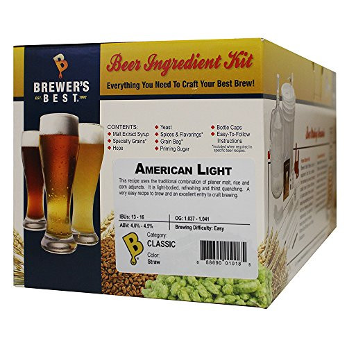 Brewer's Best - Home Brew Beer Ingredient Kit (5 Gallon), (American Light)