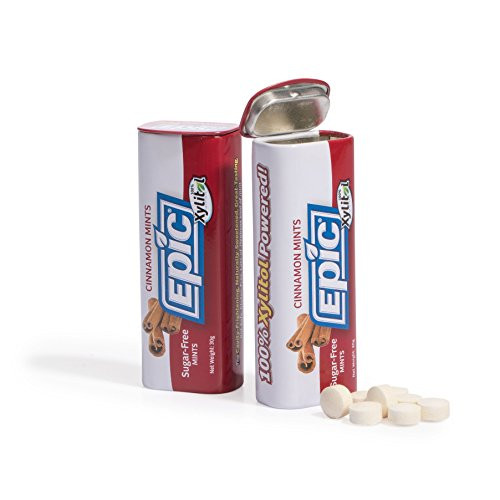 Epic Dental 100% Xylitol Sweetened Mints, Cinnamon, 60 Count (Pack of 5)