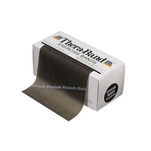 TheraBand Resistance Bands, 6 Yard Roll Professional Latex Elastic Band For Upper & Lower Body, Core Exercise, Physical Therapy, Pilates, Home Workouts, Rehab, Black, Special Heavy, Advanced Level 1 TheraBand Resistance Bands, 6 Yard Roll Professional Latex Elastic Band For Upper & Lower Body, Core Exercise, Physical Therapy, Pilates, Home Workouts, Rehab, Black, Special Heavy, Advanced Level 1