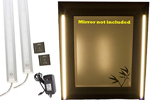 MAKE UP MIRROR LED Light Dual 2ft VANITY MIRROR LIGHT SET Warm White color WITH UL Power adapter 