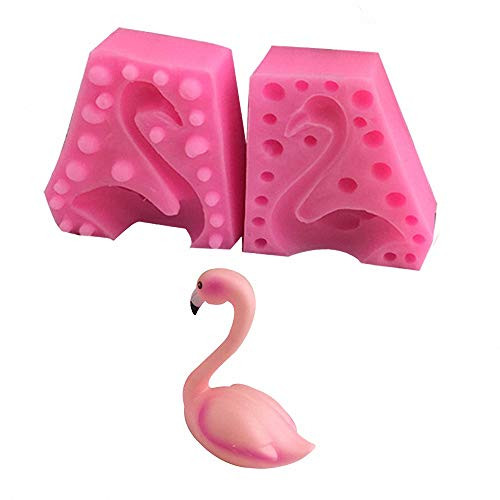 MoldFun 3D Flamingo Silicone Fondant Mold, Flamingo Soap Candle Crayon Wax Melts Molds, Flamingo Chocolate Candy Mold for Cake Topper Decorating