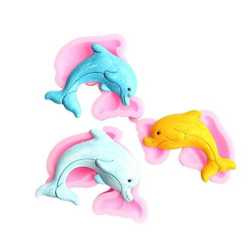 Set of 3 Dolphin Silicone Fondant Molds Dolphin Chocolate Candy Sugar Craft Gum Paste Mold Cake Decorating Tools Epoxy Resin Polymer Clay Mould