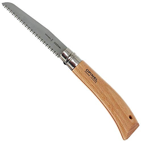 Opinel Folding Saw - Gardening and Camping Folding Carbon Steel Saw with Beechwood Handle