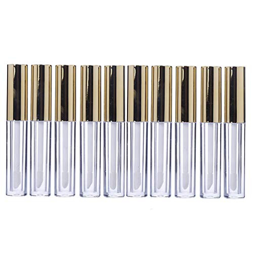 Beaupretty 10pcs 10ml Lip Balm Tubes Empty Lip Gloss Tubes Lip Gloss Containers Lip Balm Storage Containers for Lip Gloss Balm Cosmetic Gold