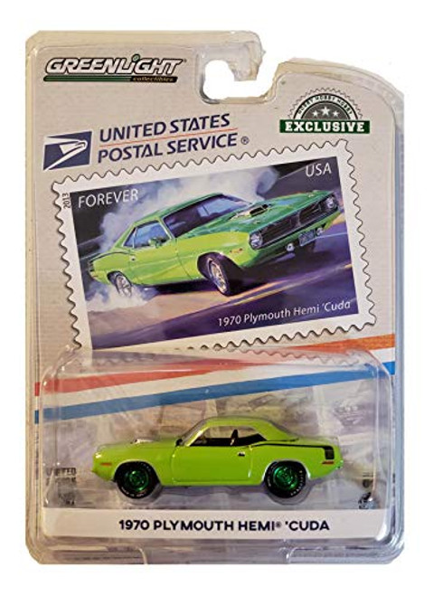 Green Machine 30069 1970 Plymouth HEMI 'Cuda - Postal Service America on The Move: Muscle Cars (Hobby Exclusive) 1:64 Scale Greenlight Chase Green Machine 30069 1970 Plymouth HEMI 'Cuda - Postal Service America on The Move: Muscle Cars (Hobby Exclusive) 1:64 Scale Greenlight Chase
