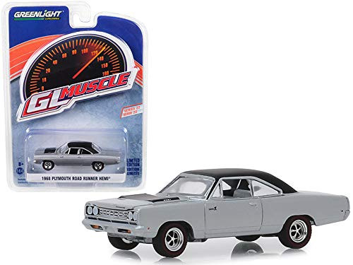 Greenlight 13250-B Muscle Series 22-1968 Plymouth Road Runner Hemi - Buffed Silver 1:64 Scale Diecast