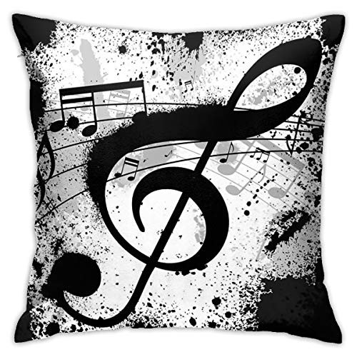 FEAIYEA Music Note Throw Cushion Cover Throw Pillow Cover Square New Living Series Decorative Throw Pillow Case Double Side Design 18" X 18" Family Indoor Sofa Car