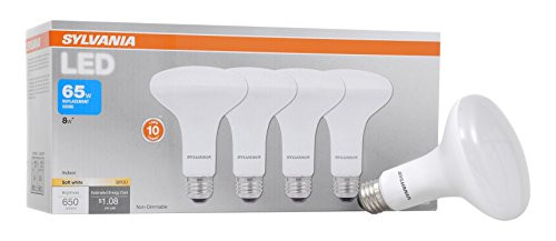 SYLVANIA LED BR30 Reflector Lamp, 8W (65W equivalent), Medium Base (E26/24), Warm White (2700 K), 650 Lumen, 4-pack