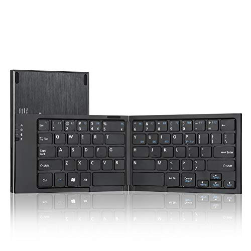 Perixx PERIBOARD-805LEN Periboard-805L Bluetooth Foldable Keyboard, Compatible with iOS, MacOS, Android, and Windows System, Black