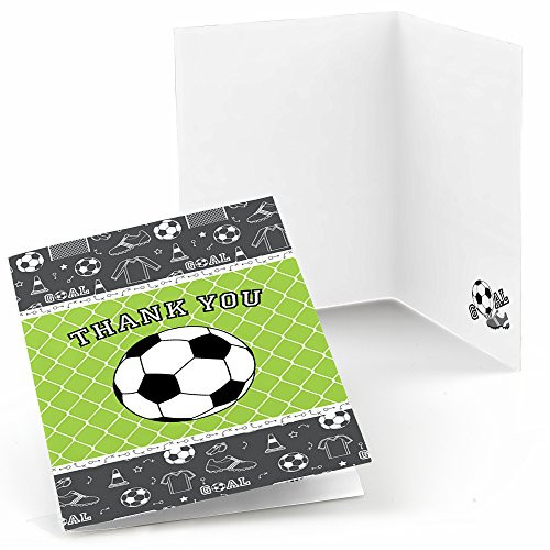 Big Dot of Happiness GOAAAL! - Soccer - Baby Shower or Birthday Party Thank You Cards (8 count)