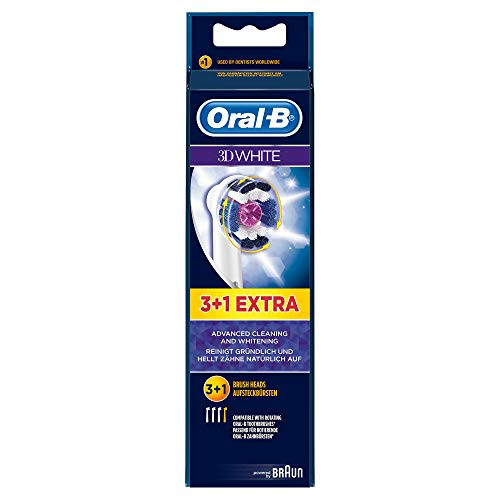 Braun Oral-B 3D White Electric Toothbrush Replacement Brush Heads Refill, 4 pk