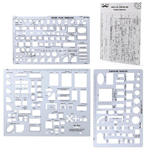 Mr. Pen- Architectural Templates, House Plan Template, Interior Design Template, Furniture Template, Drafting Tools, Template Tool, Drawing Template, Template Architecture, Drafting Ruler for Shapes