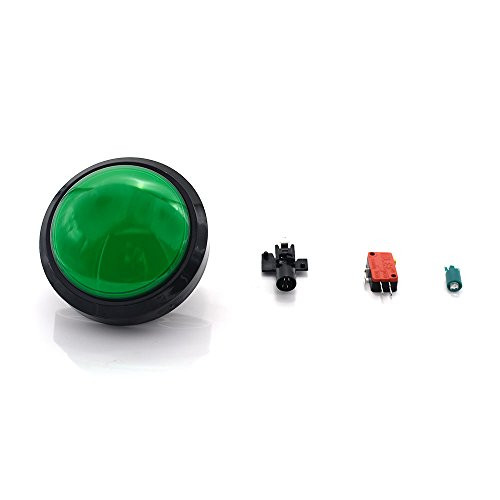 WINIT 60mm Dome 12V LED Illuminated Big Push Button with Microswitch for Arcade Video Games Machine Convex Type