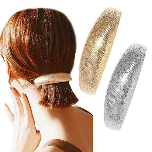 Satin Finish Metal Barrettes Clips Spring Ponytail Holder Bow Hair Clips French Barrettes Hair Pins Ponytail Clips Hairdressing Salon Hairpins for Hair Styling Hairdresser