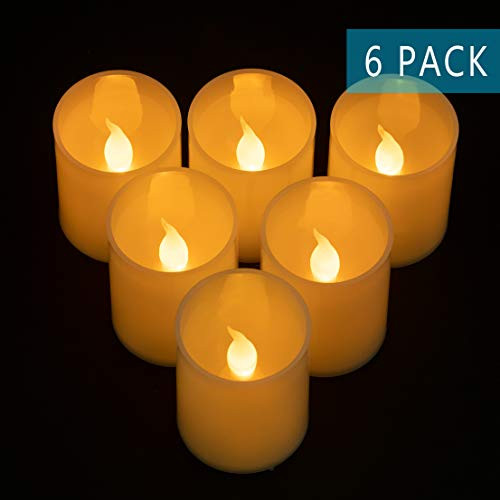 Furora LIGHTING Flameless LED Votives Candles - Battery Operated with Realistic Flickering Flame - Pack of 6
