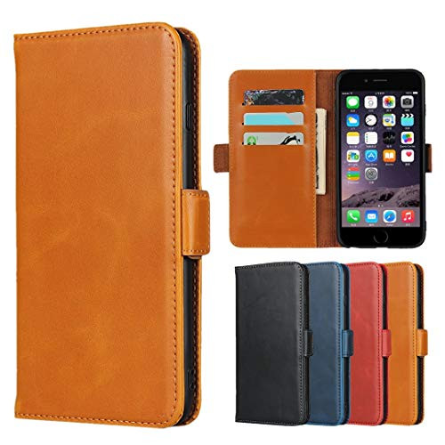 SailorTech for iPhone 6 Plus Premium Genuine Leather Case iPhone 6s Plus Flip Folio Cover with Kickstand Feature, Card Holder Buckle Protective Cover for iPhone 6+/6S+ Wallet Case (5.5") -Light Brown
