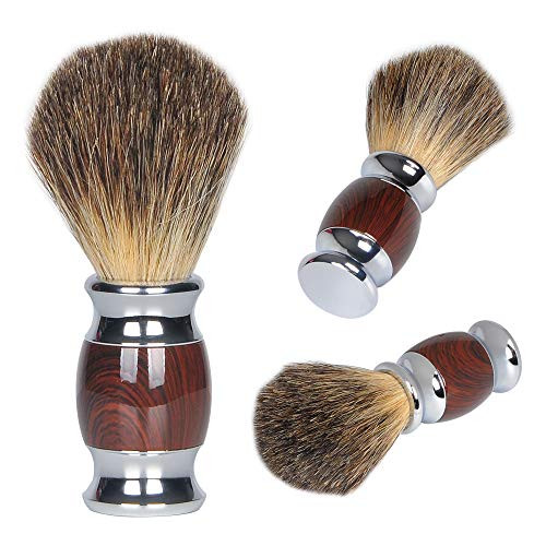 Pure Badger Shaving Brush - Mens Shave Brush - Handmade Badger Hair Shave Brush - Professional Hair Salon Wet Shaving for Men with Metal Handle