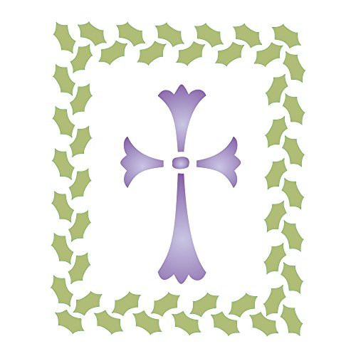 CROSS STENCIL (size: 6.5"w x 8"h) Reusable Stencils for Painting - Best Quality CHRISTMAS CARD Ideas - Use for SCRAPBOOKING, Walls, Floors, Fabrics, Glass, Wood, Cards, and More