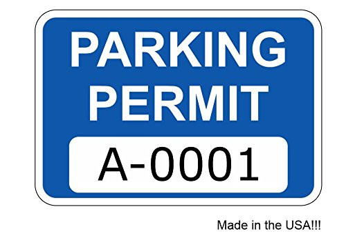 Eichelman Designs Blue Parking Permit Window Stickers Decals (Multiple Number Sets Available) (A0151 to A0200)