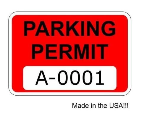 Eichelman Designs Red Parking Permit Window Stickers Decals (Multiple Number Sets Available) (A0301 to A0350)
