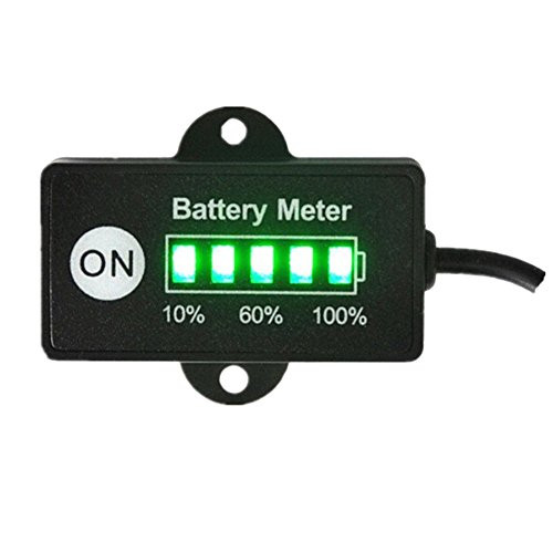 24V 36V 48V Car Battery Meter Capacity Tester Gauge Battery Charge Indicator with 5 Segments LED for All Lead-Acid VRLA, AGM, GEL Battery (for 48V lead acid battery)
