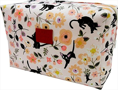 Ensky Kiki's Delivery Service Jiji Flower Garden Pouch - Official Studio Ghibli Merchandise