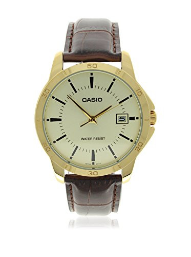 Casio Men's MTP-V004GL-9A Date Quartz Watch with Genuine Leather