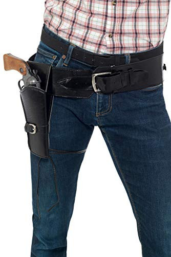 Smiffys Cowboy Costume Holster with Belt - Black