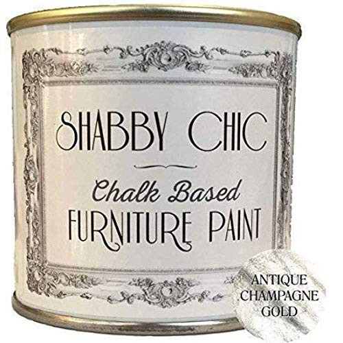 Shabby Chic Furniture Chalk Paint: Chalk Based Furniture and Craft Paint for Home Decor, DIY Projects, Wood Furniture - Chalked Interior Paints with Rustic Matte Finish - 250ml - Antique Champagne